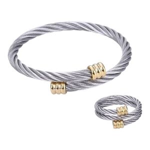 Silver and Gold Cable Style Bracelet
